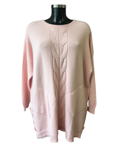 Maggie single cable button side jumper - Pink