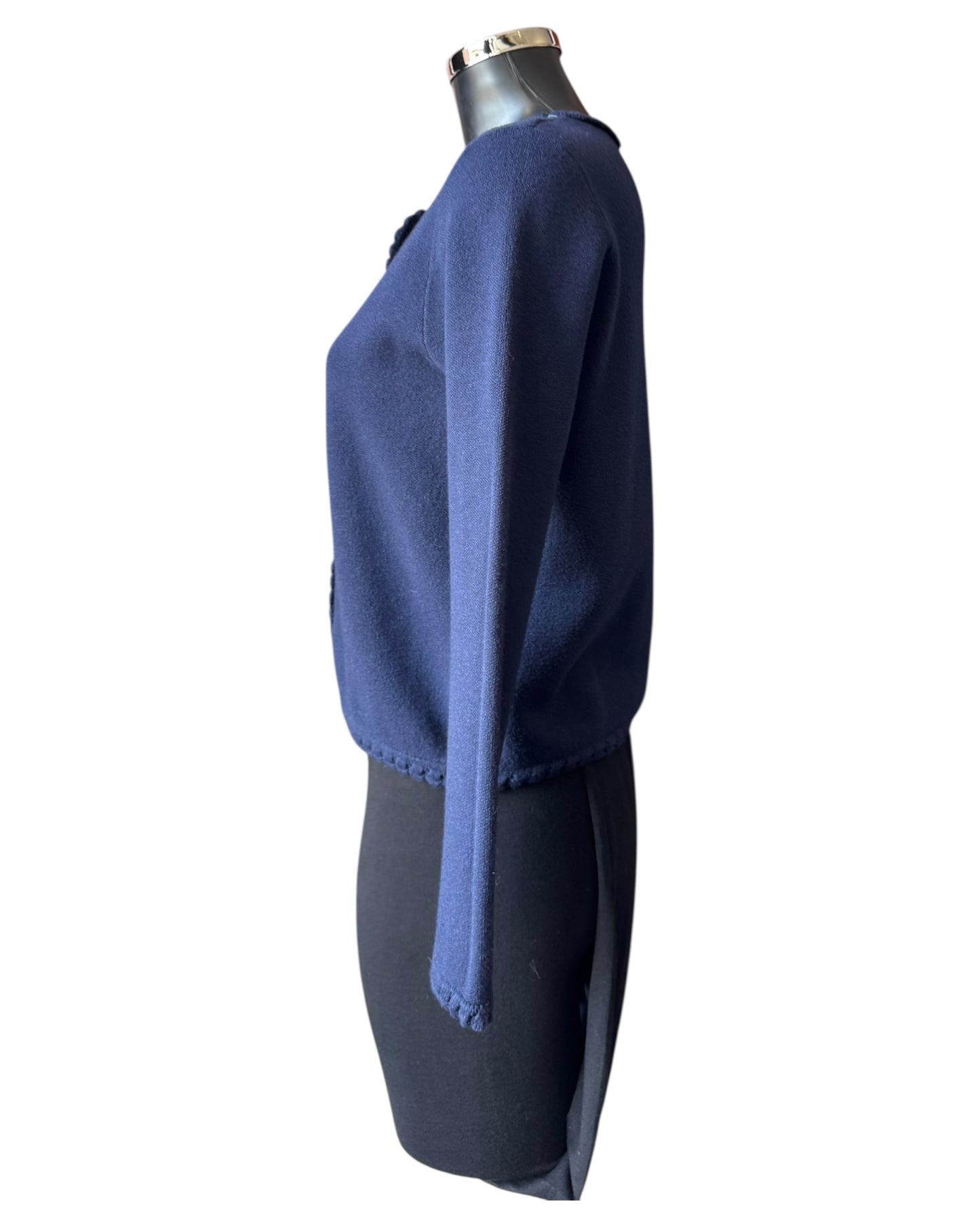 Sasha gold button cardigan - Navy