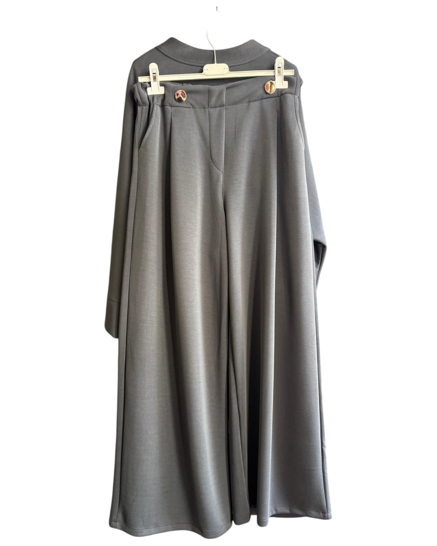 Lola cardigan co-ord trouser suit - Grey