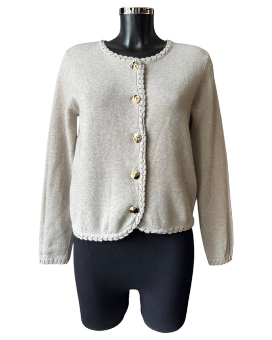 Sasha gold button cardigan - Beige