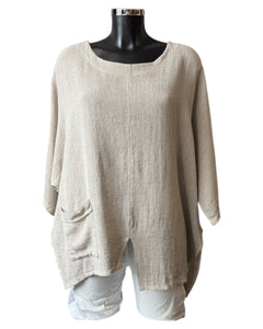 Casey range split front one pocket top - Mocha