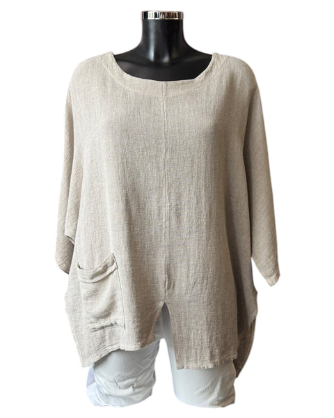 Casey range split front one pocket top - Mocha