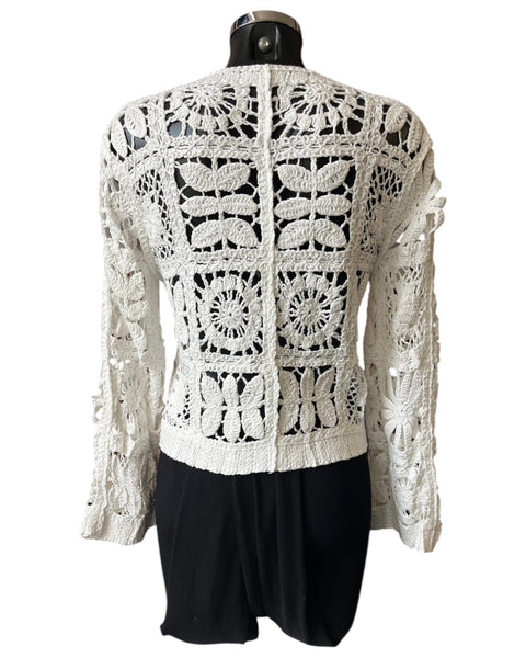 Stacey ivory crochet cardigan