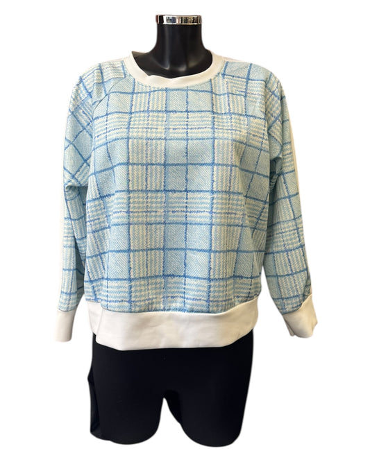 Phoebe check plaid sweatshirt - Blue