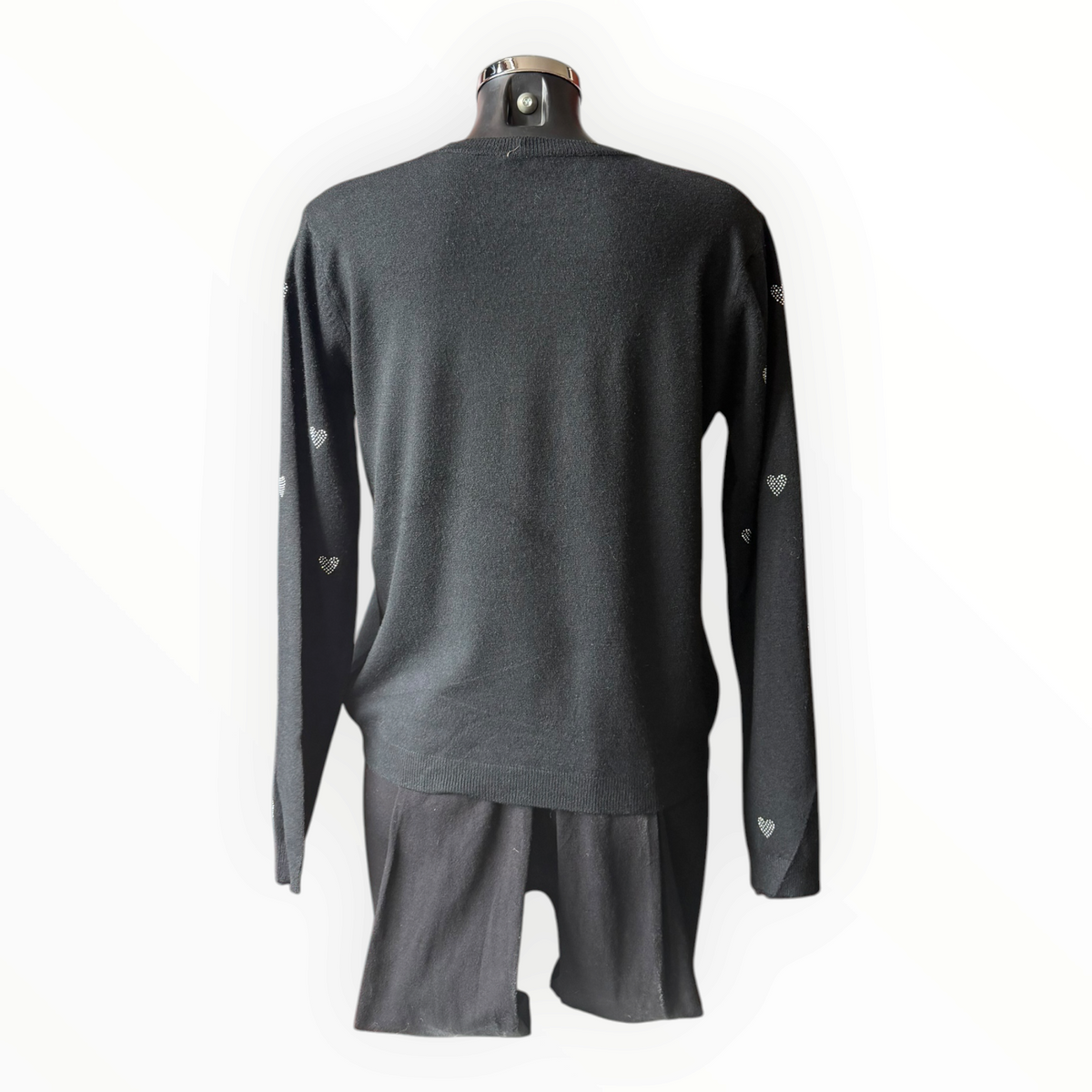 Niamh sparkle heart jumper - Black