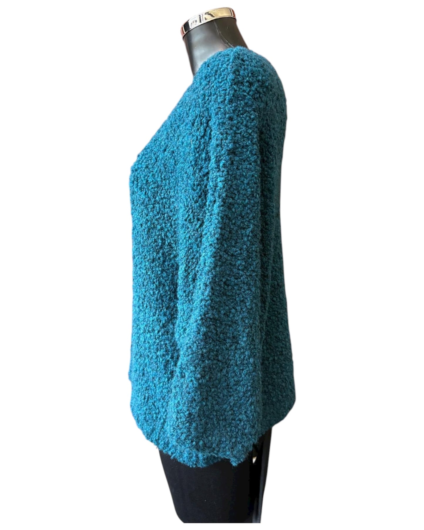 Harper slouchy boucle knit short jumper - Teal