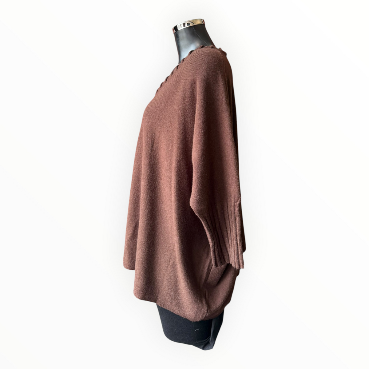 Melissa v neck relaxed fit jumper - Chocolate