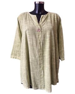 Ivy button detail tunic top - Lime
