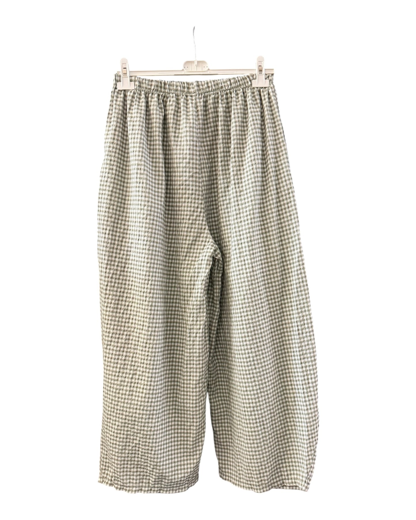 Gia gingham check balloon trousers - Khaki