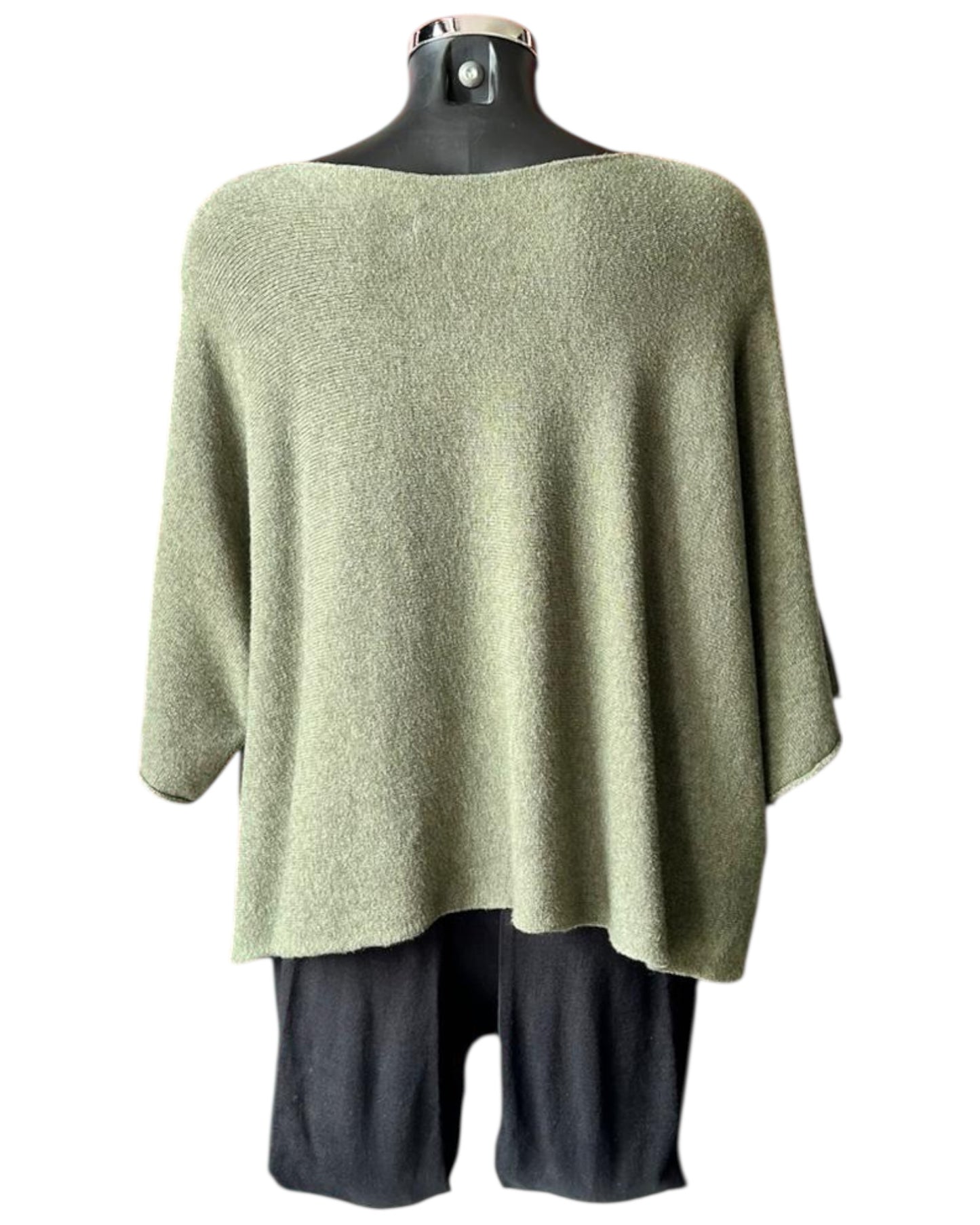 Abigail soft knit short boxy jumper - Khaki