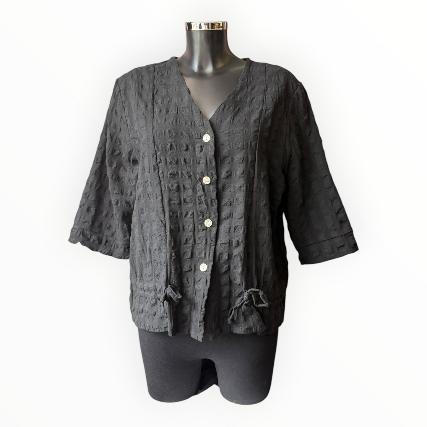 Eliza range checked jacket top - Black