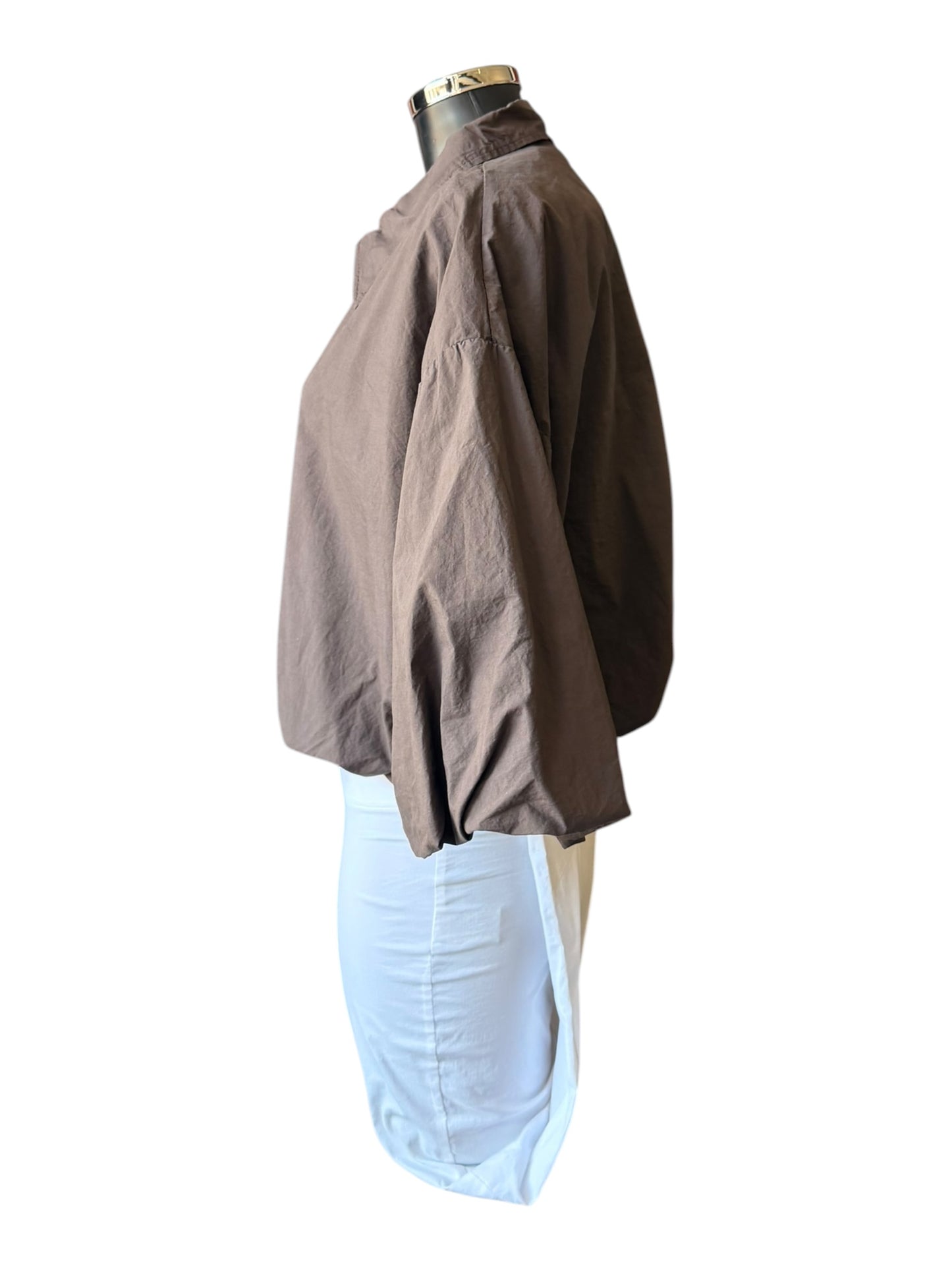 Lara bubble hem lightweight jacket - Chocolate