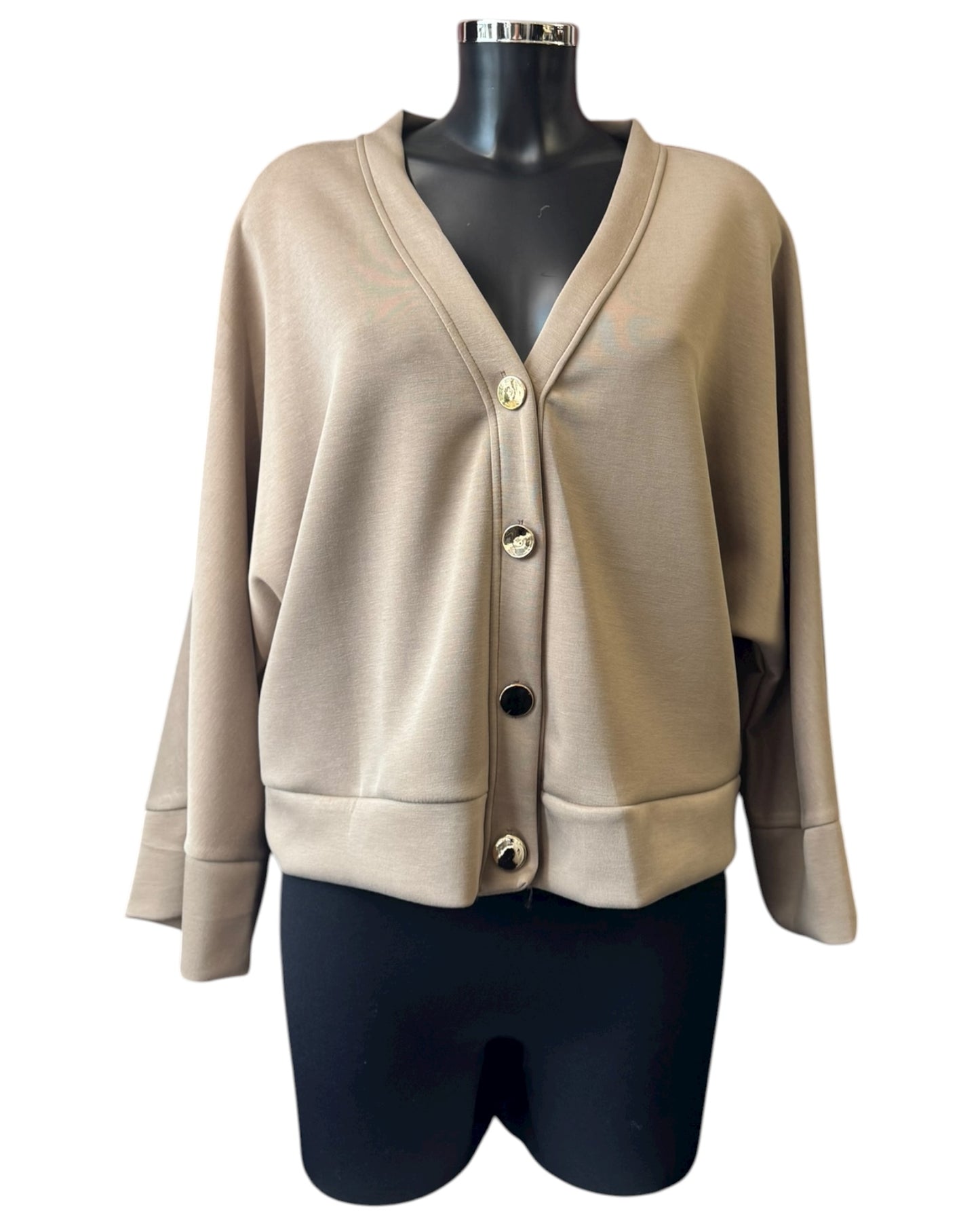 Lola gold button cardigan - Beige