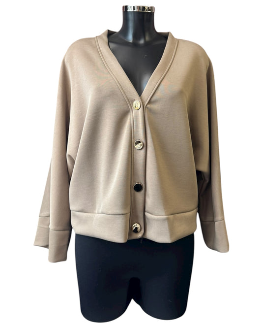 Lola gold button cardigan - Beige