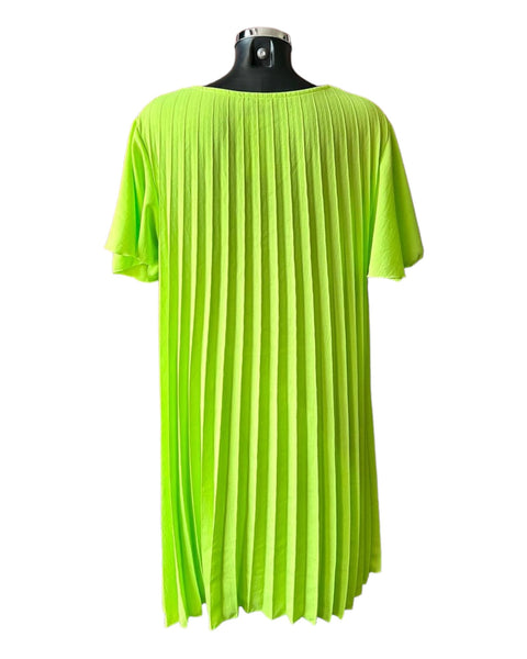 Morgan range pleated swing dress - Lime