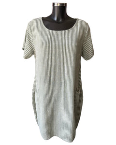 Bonnie striped range short dress - Khaki