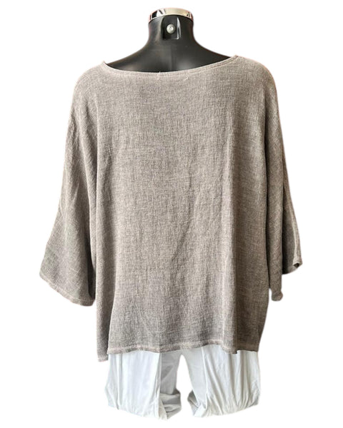 Casey range ruched side top - chocolate
