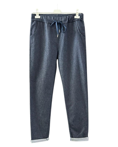 Aria smooth stretchy trousers - Dark denim