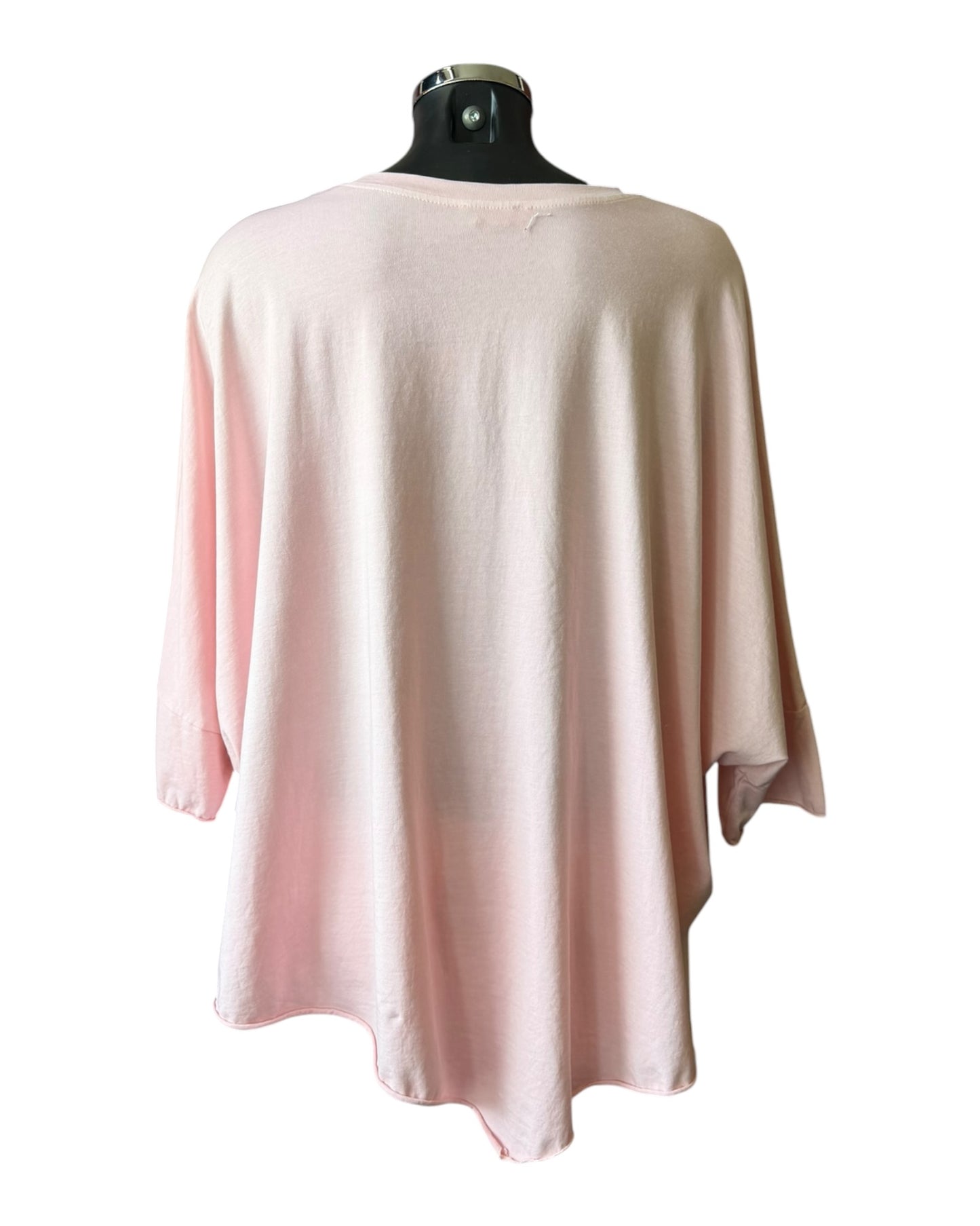 Alexis applique flower batwing top - Pink