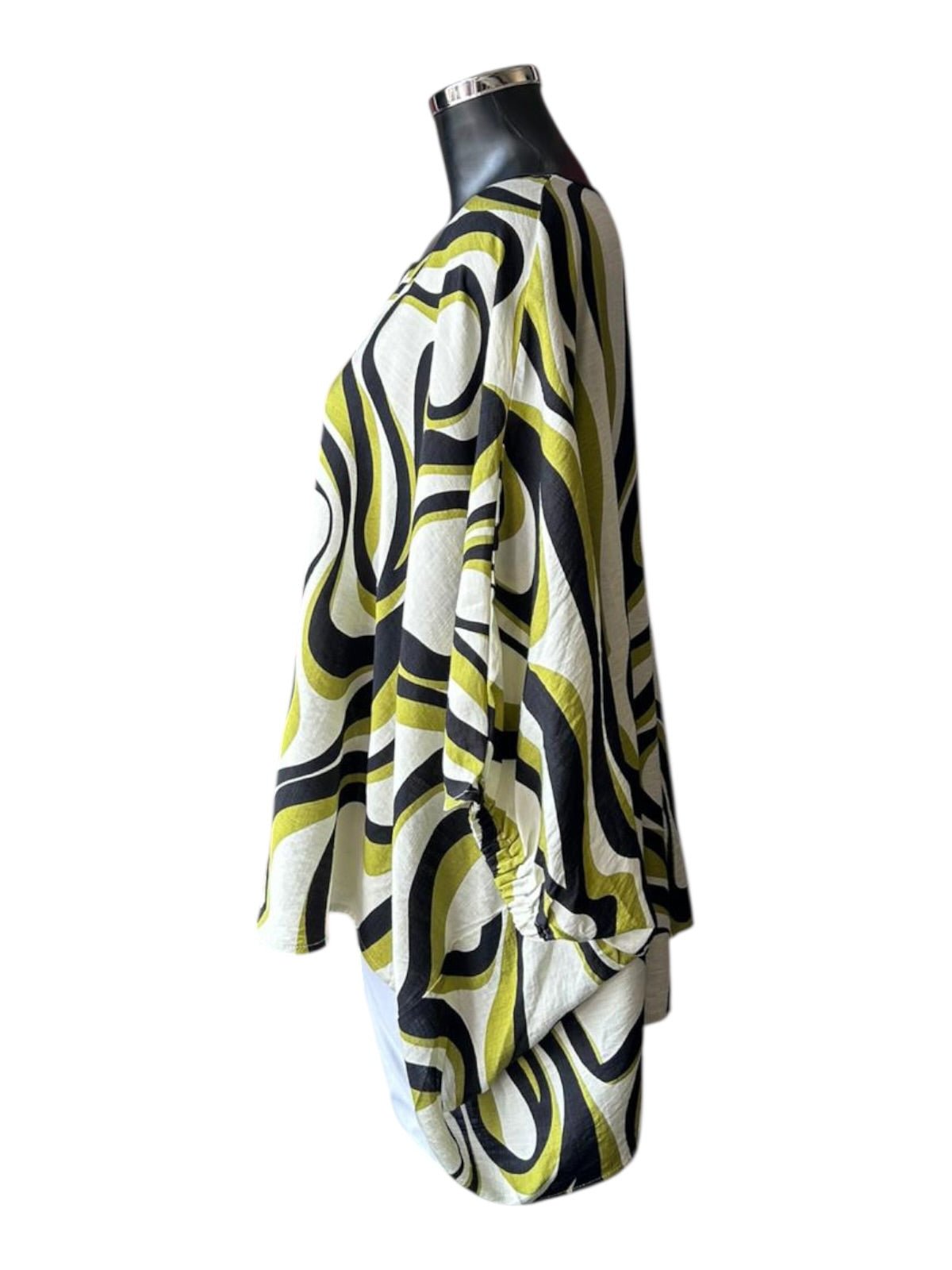 Tirelli notch next relaxed fit top - Chartreuse swirl print