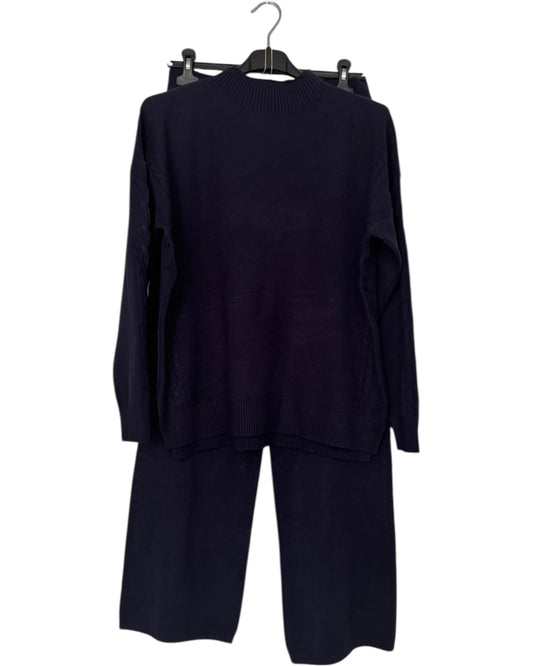 Amelia cable side coord trouser suit - Navy