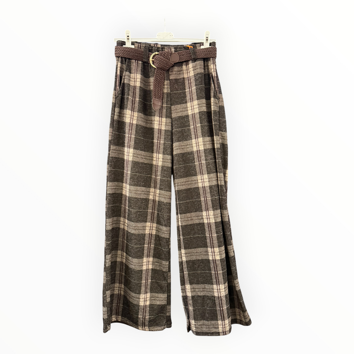 Tessa tartan wide leg trousers