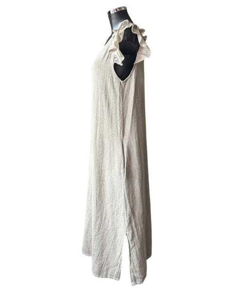 Casey range frill sleeve dress - Mocha