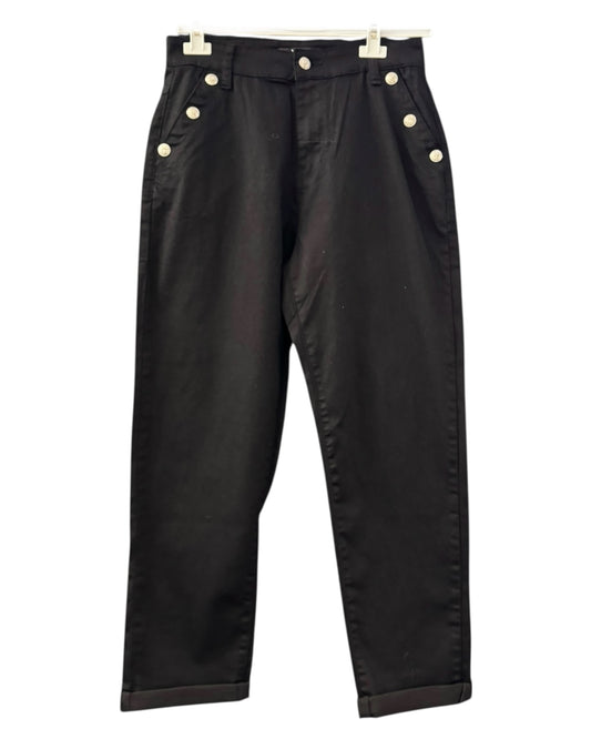 Moira button detail mom jeans - Black
