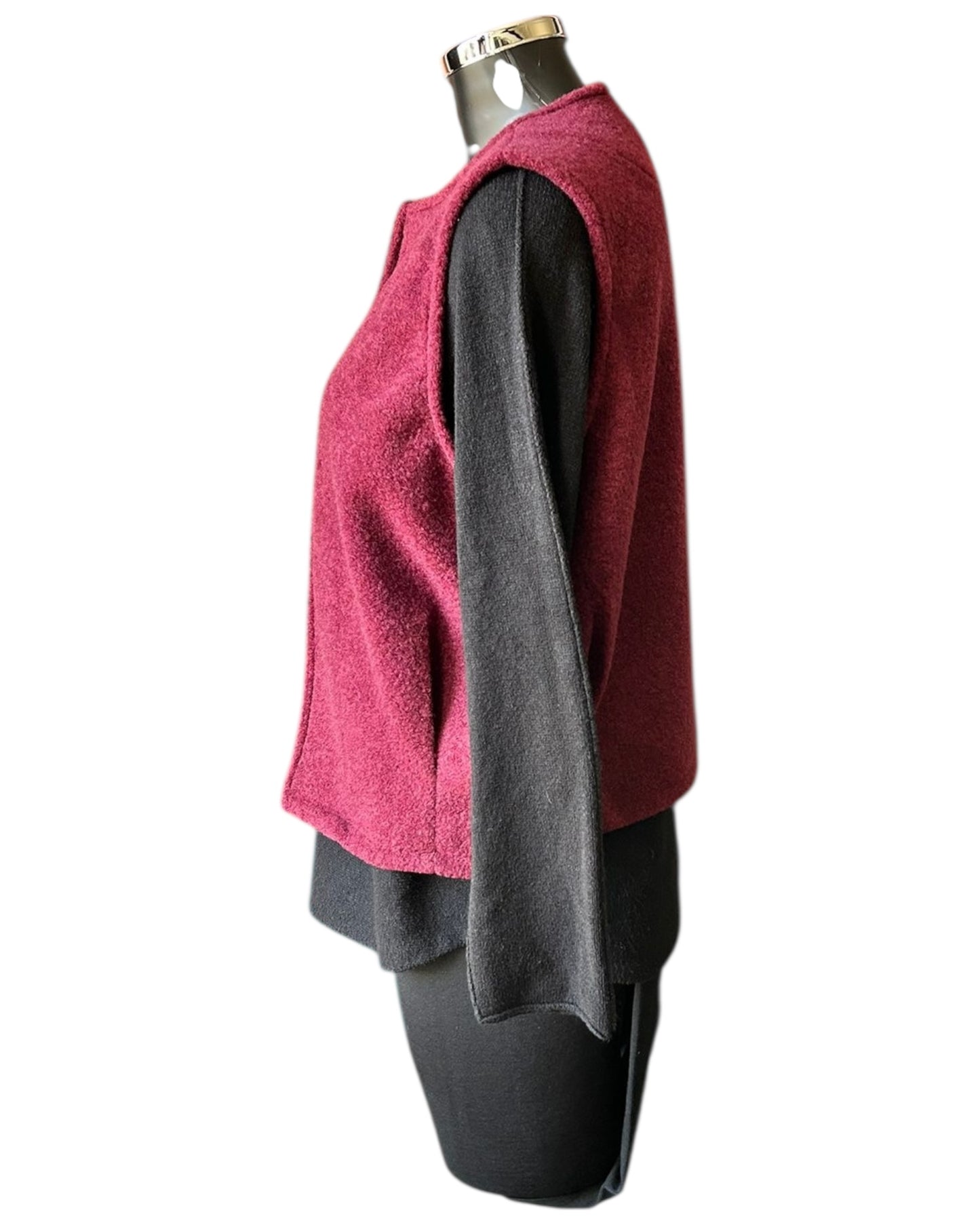 Mila wool feel waistcoat - Bordeaux