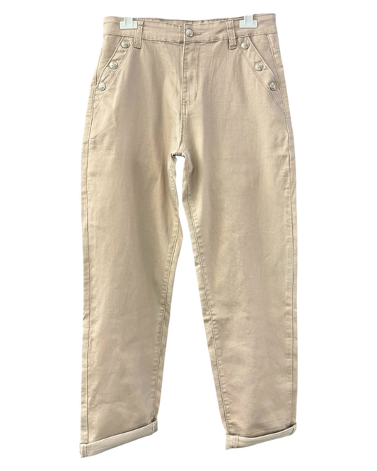 Moira button detail mom jeans - Beige