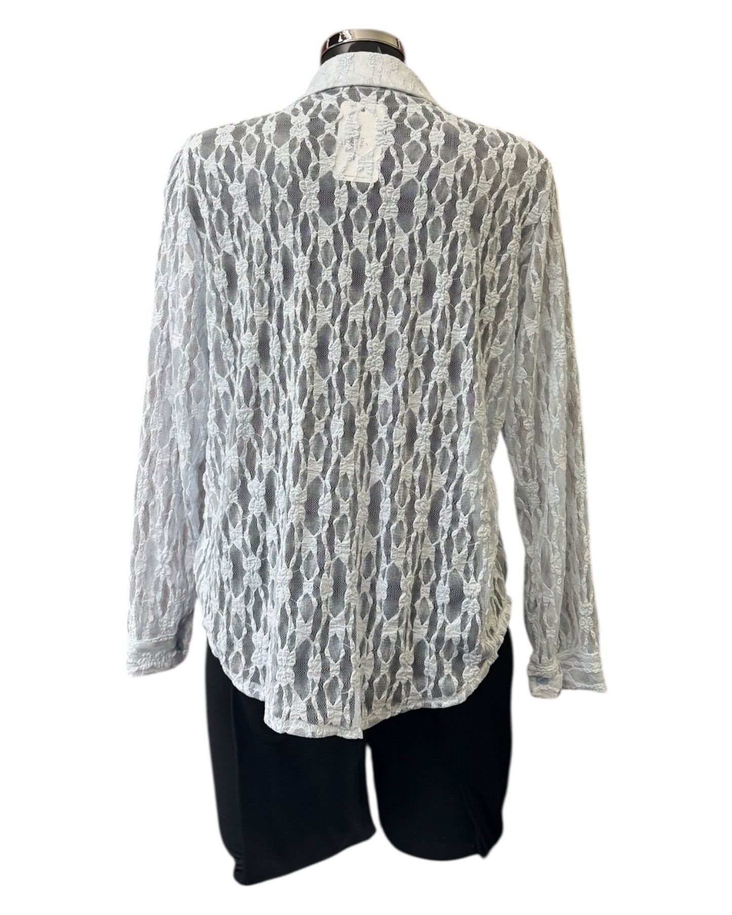 Gaynor crochet lace shirt top - Blue