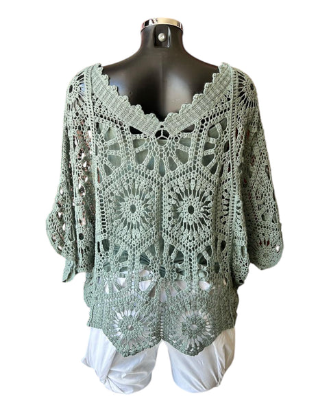 Bridgette 2 piece v neck crochet top - Khaki