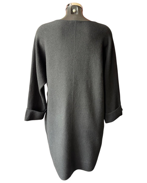 Leah premium knit tunic dress - Black