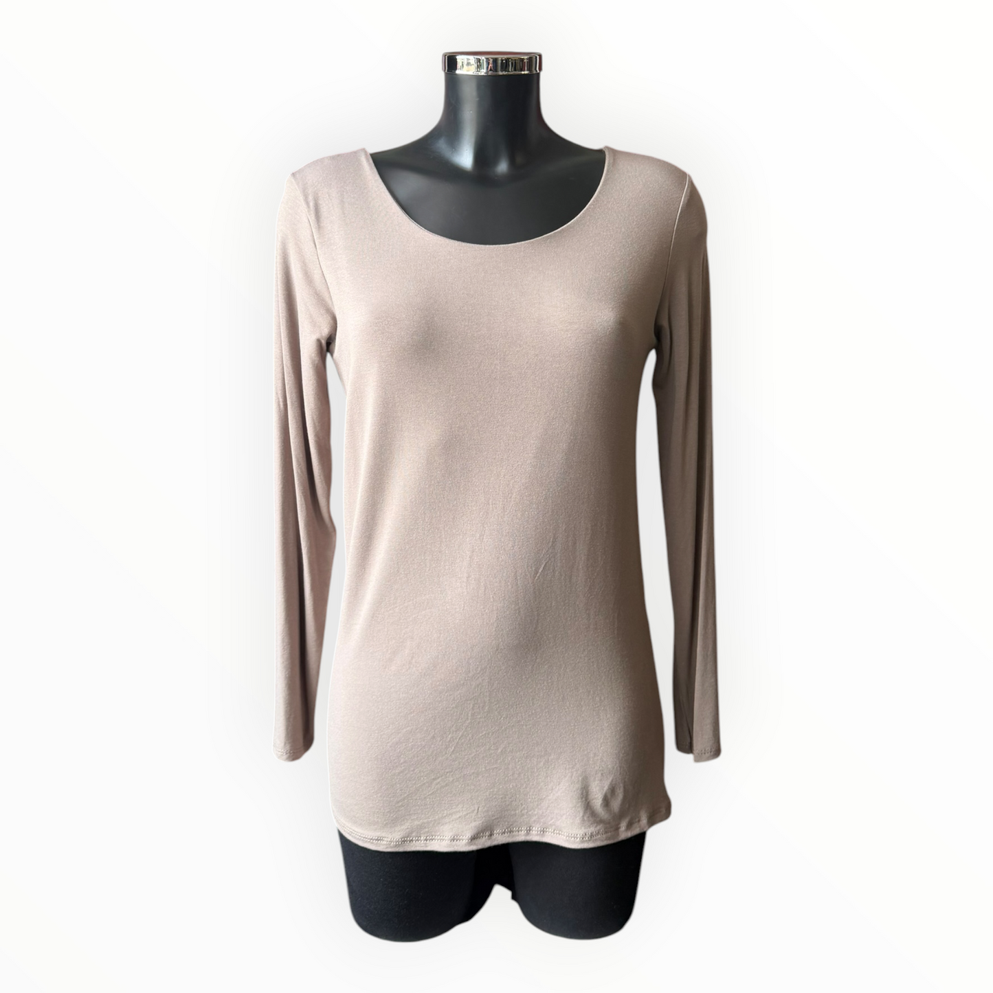 Sasha basic scoop neck top - Taupe