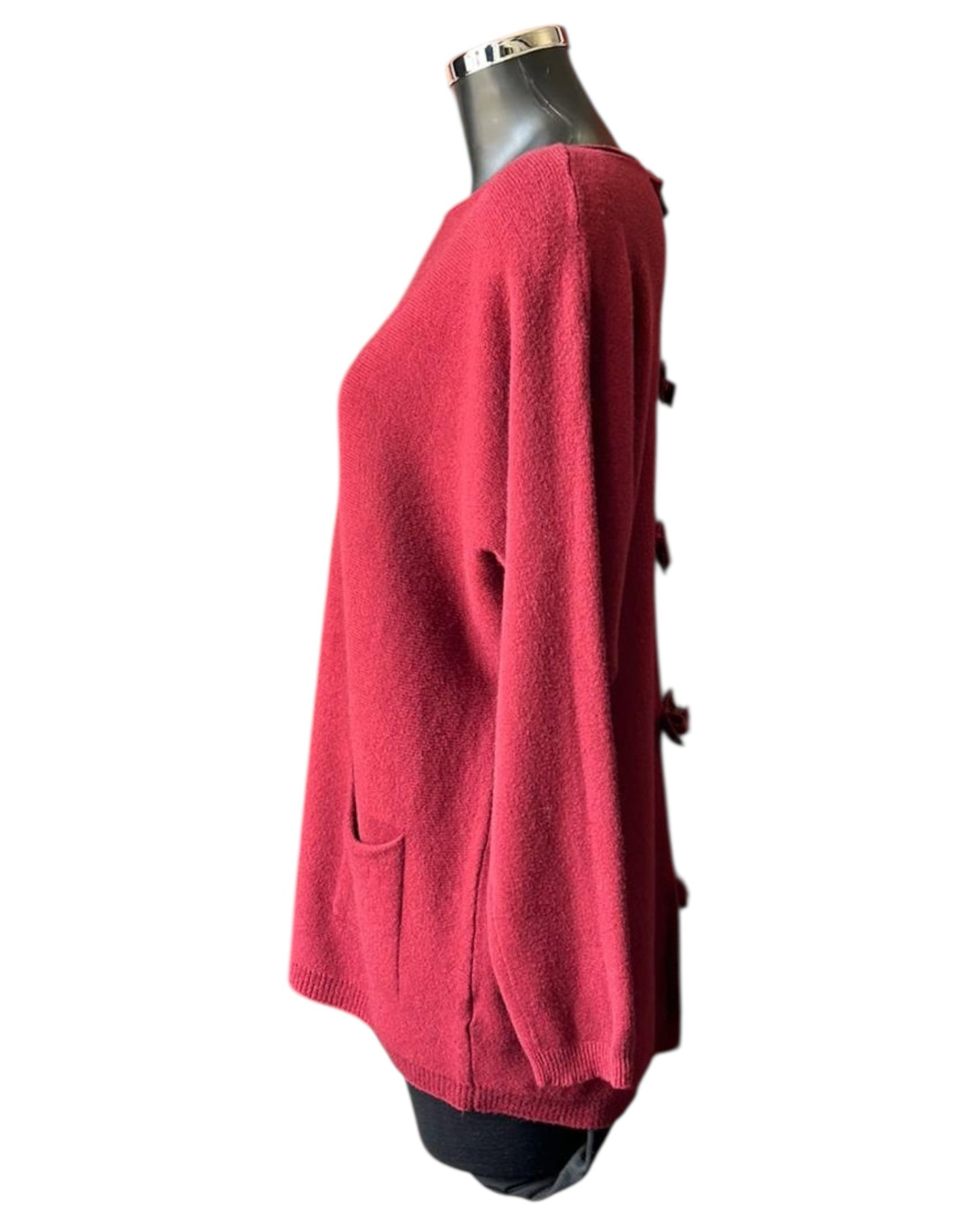 Belinda bow back pocket jumper - Bordeaux