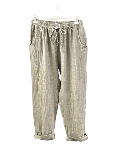 Lola linen range trousers - Taupe