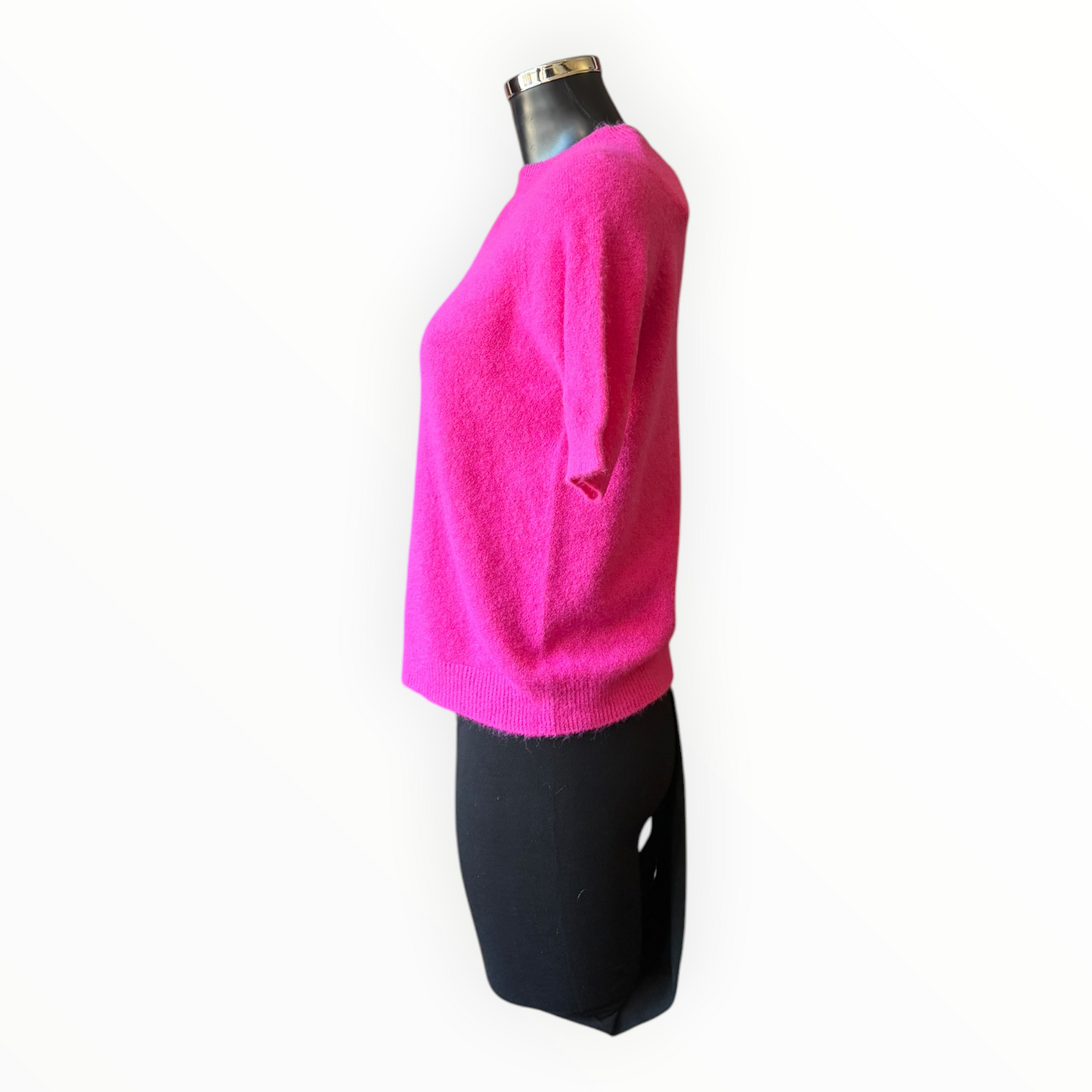 Laurie alpaca blend short sleeve jumper - Fuschia