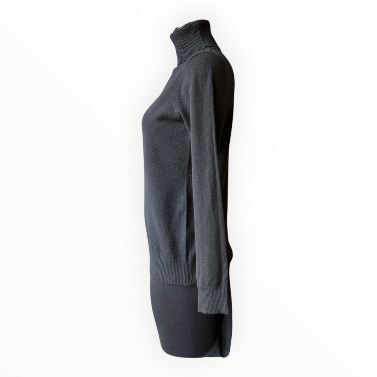 Zara fine knit polo neck - Black