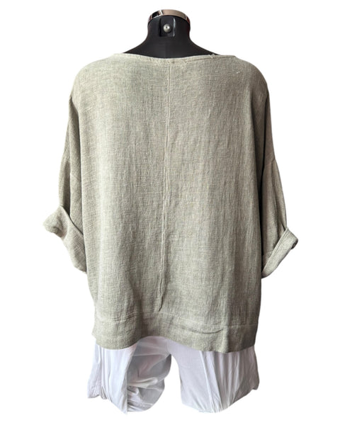 Casey range ruched side top - Khaki
