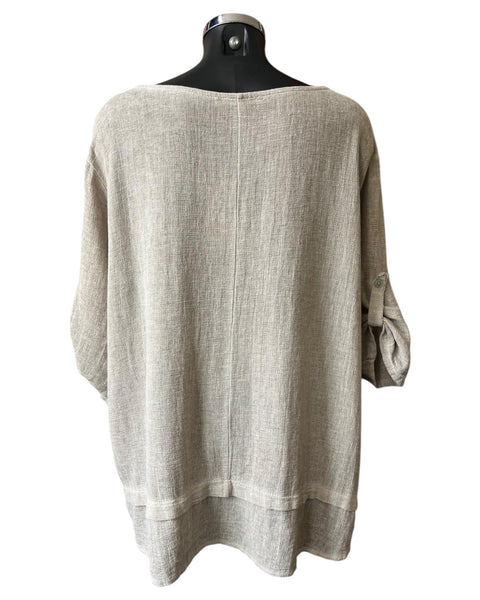 Casey range half sleeve tunic top - Lime