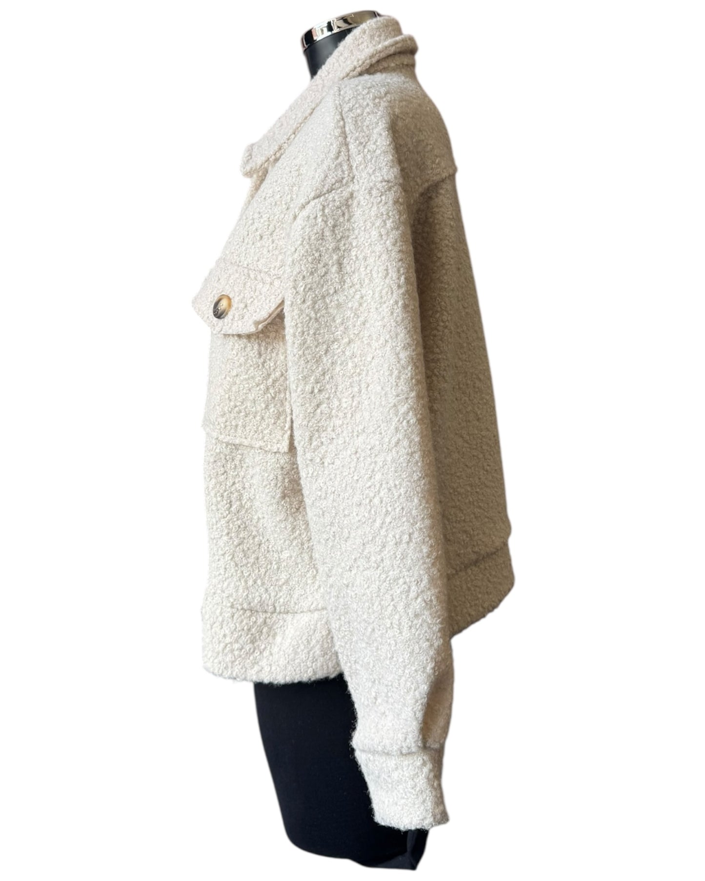 Gina boucle bomber jacket - Beige