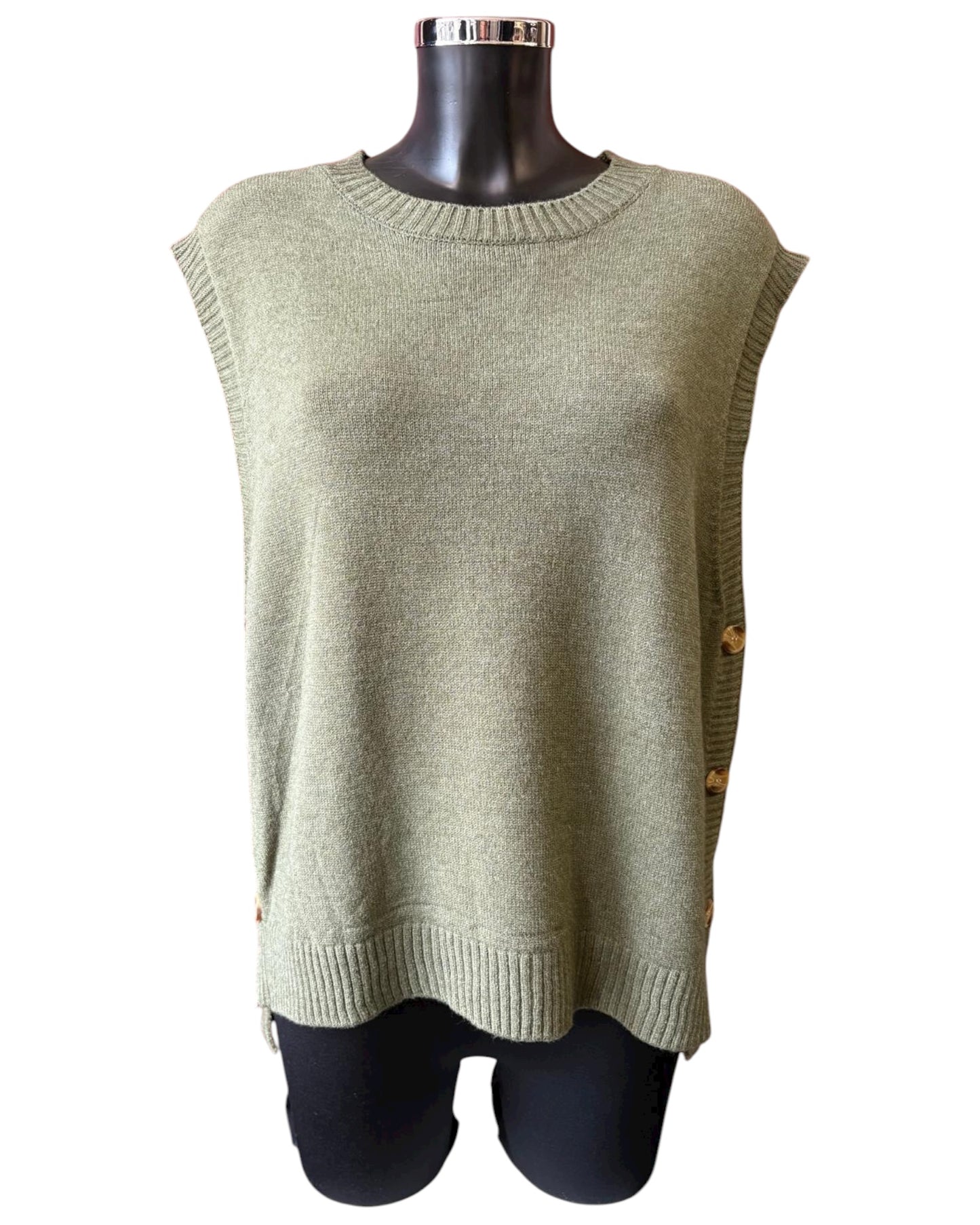 Macey soft knit tank top sweater - Khaki