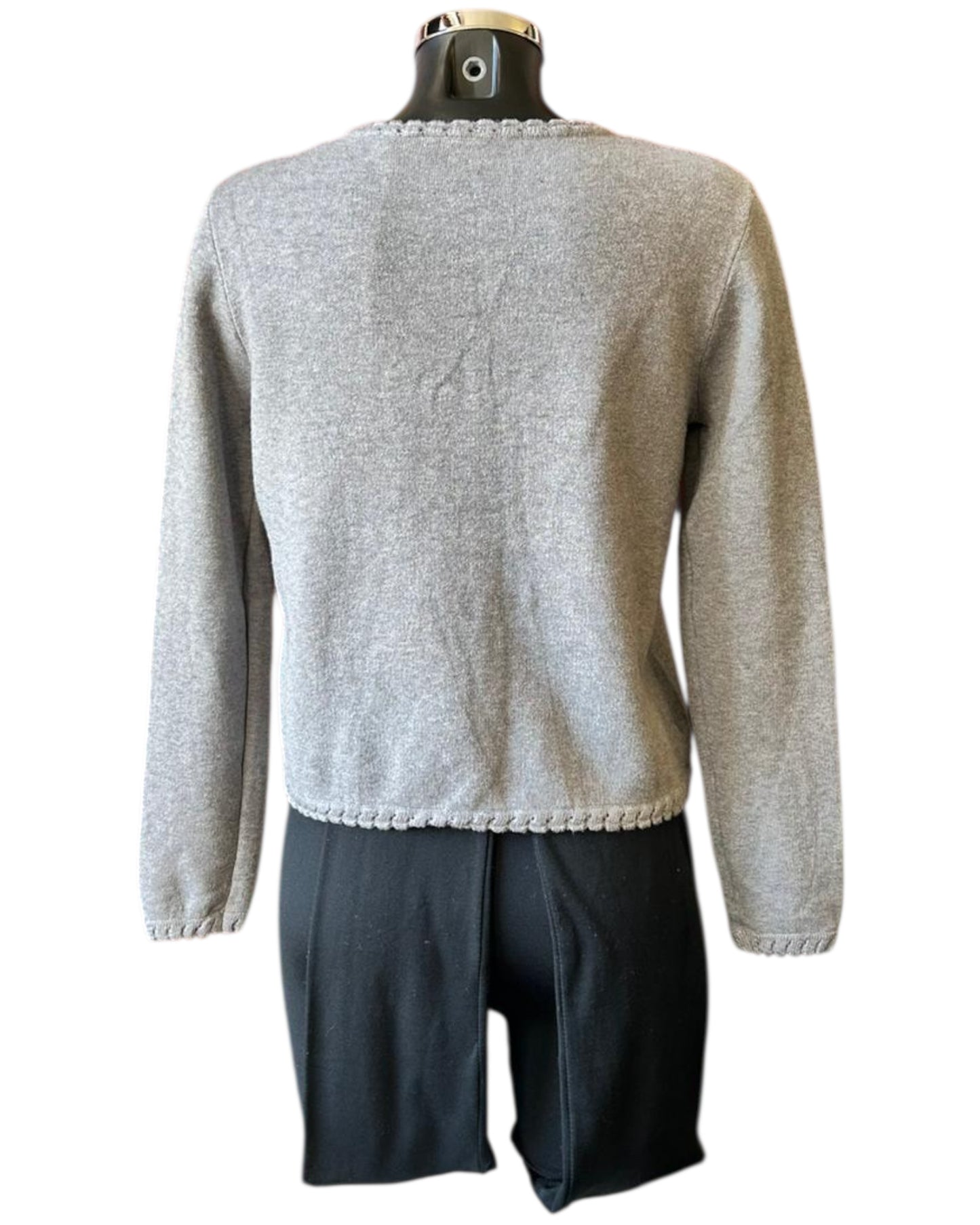 Sasha gold button cardigan - Grey