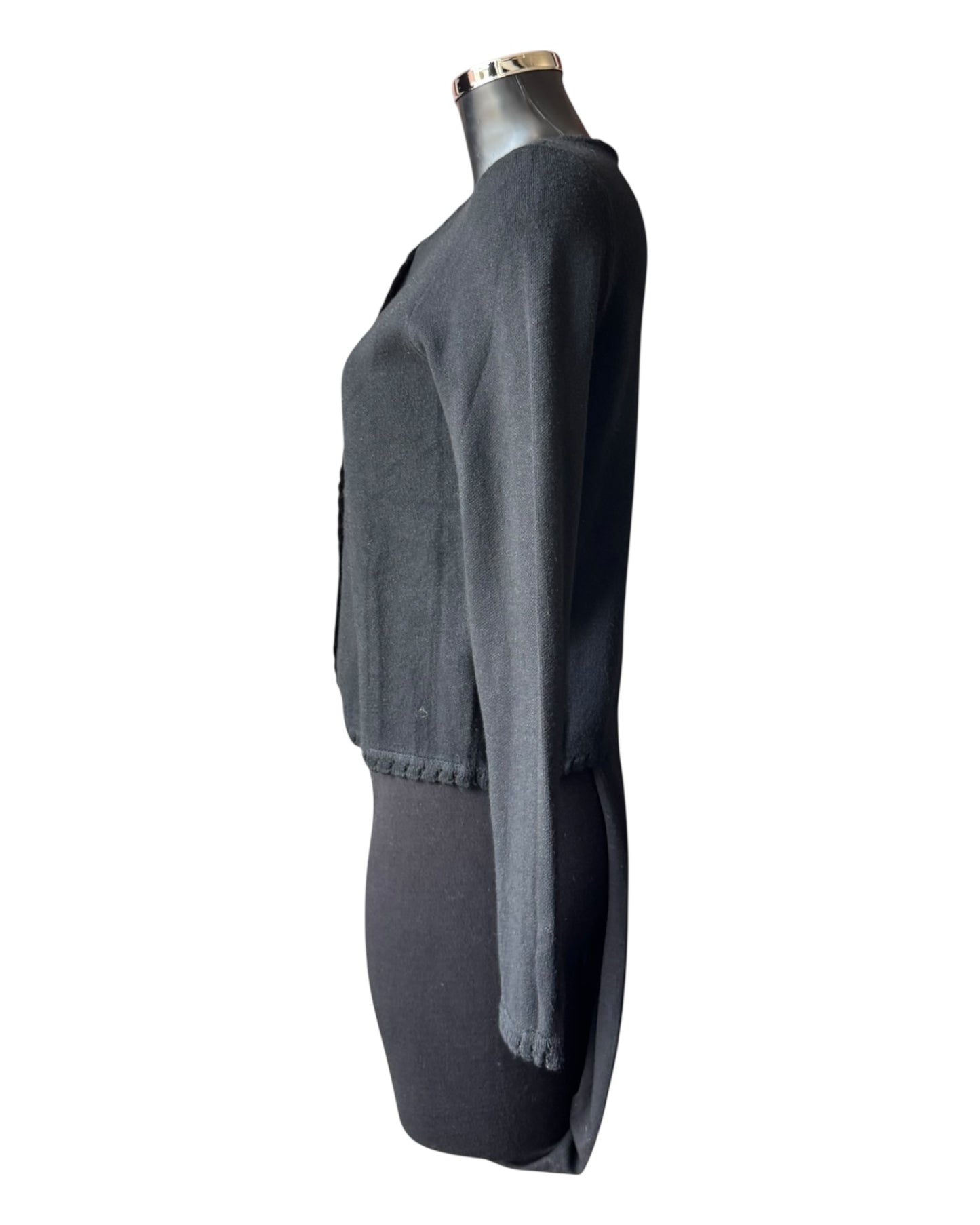 Sasha gold button cardigan - Black