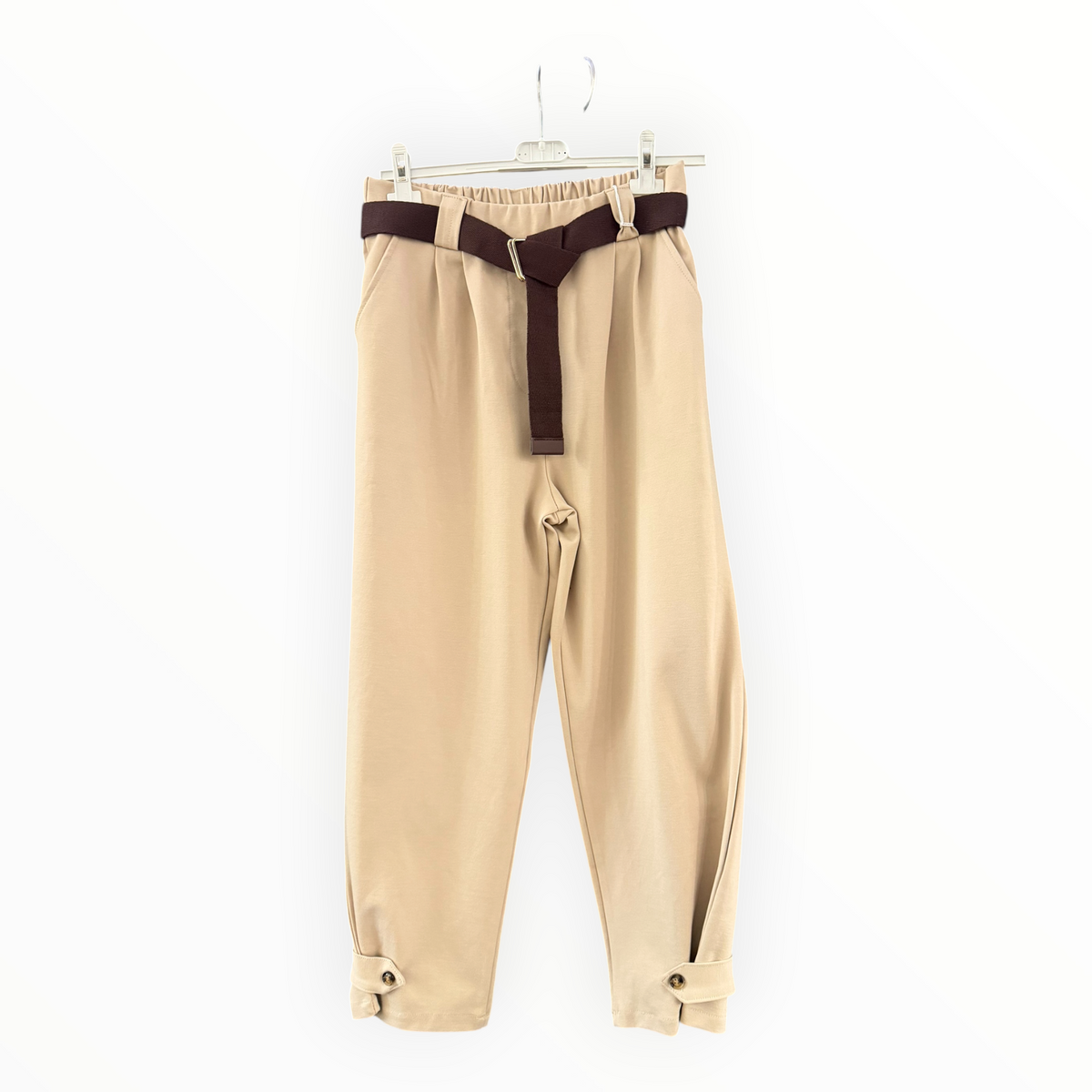 Bessie button hem trousers - Taupe