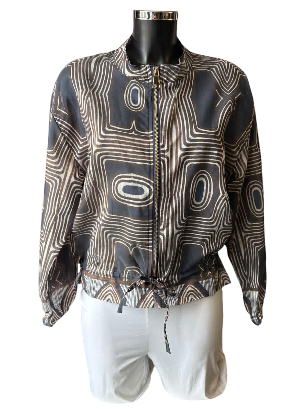 Alice geometric lightweight bomber jacket - Navy