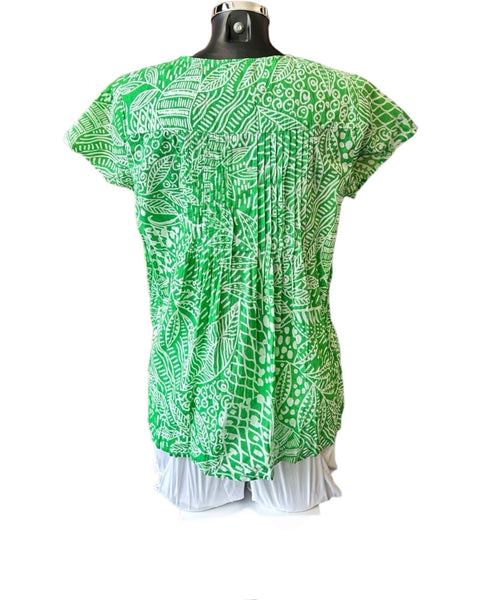 Orientique Leros pleated top - Green