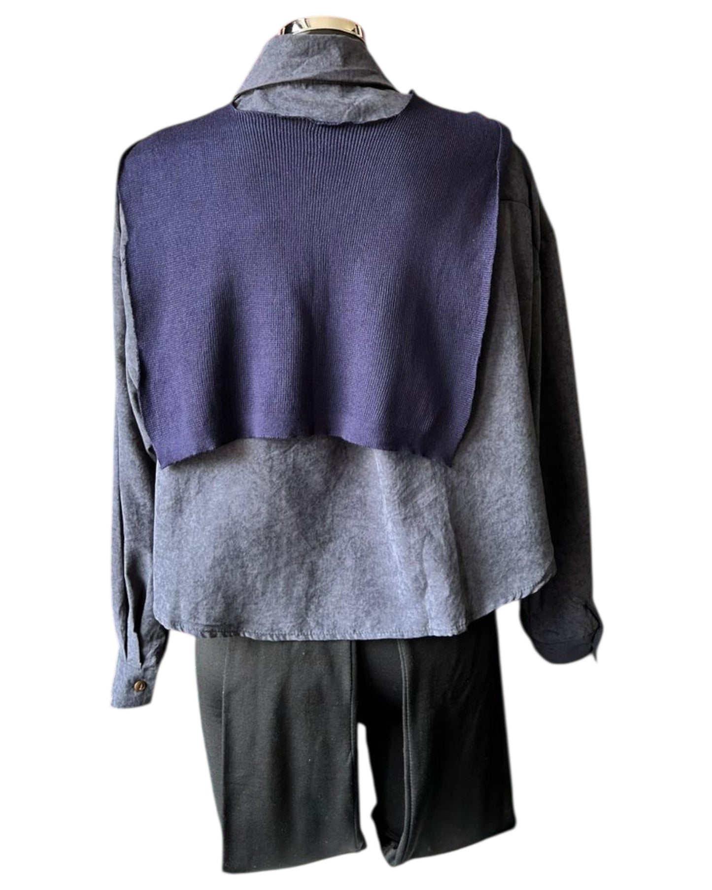 Rita mock 2 piece shirt - Navy