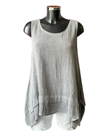 Casey range long sleeveless top - Grey