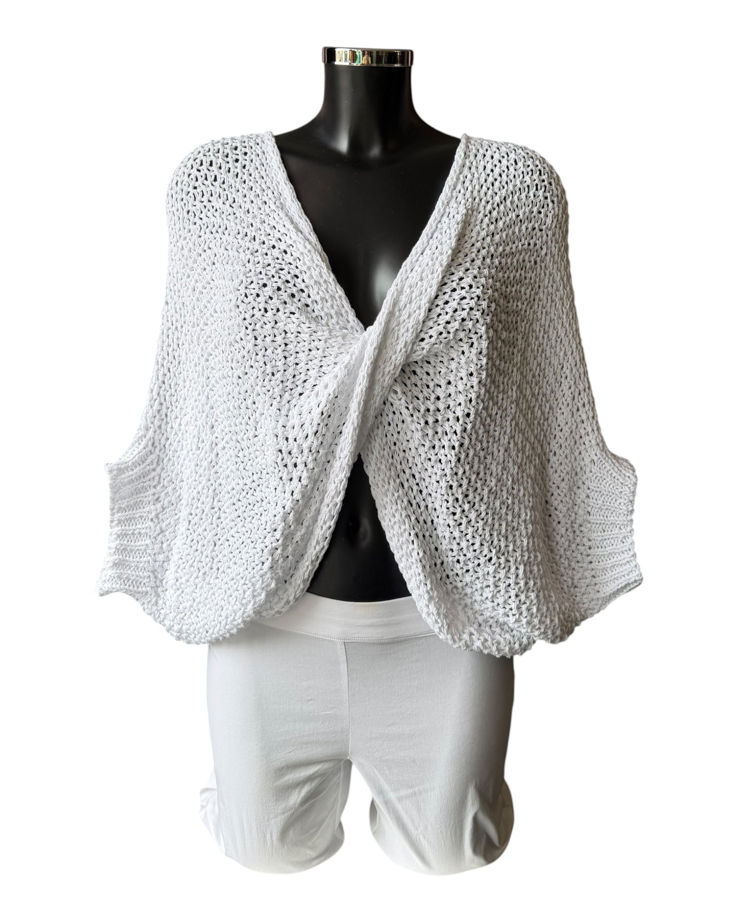 Lauren twist wrap layering jumper - white